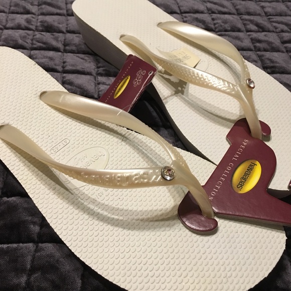 swarovski flip flops wedge